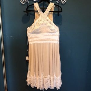 Tadashi Shoji ivory lace halter dress